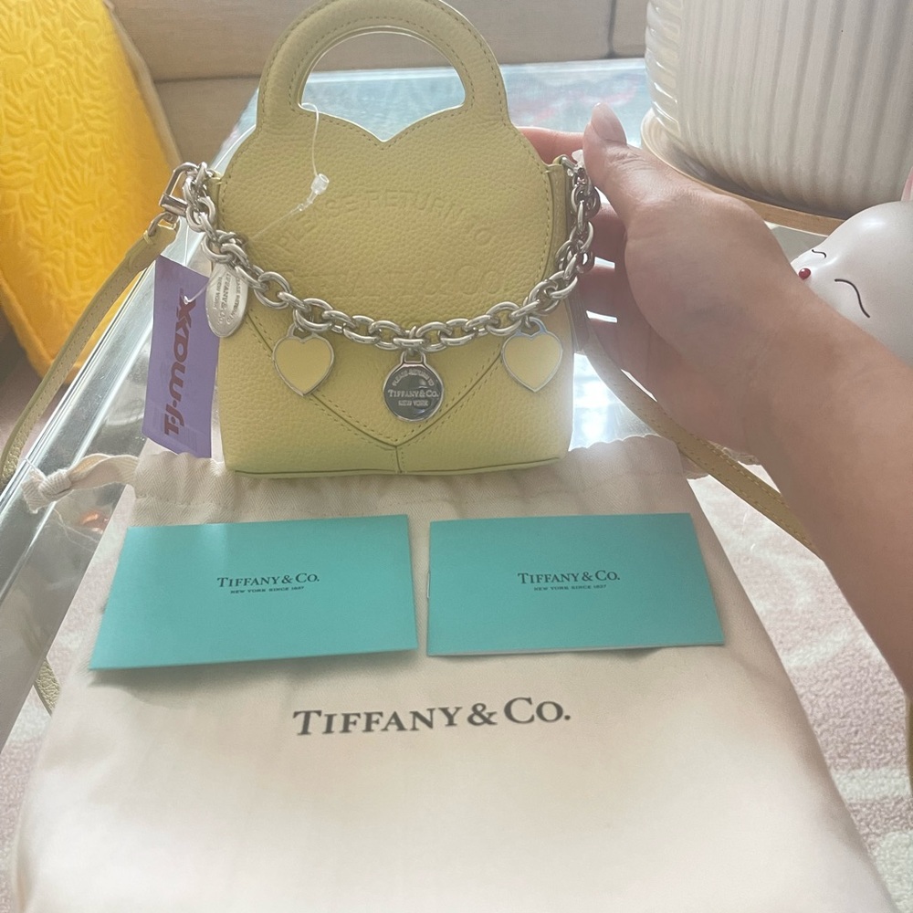 Tiffany & Co. Lemon Yellow Mini Leather Charm Tote